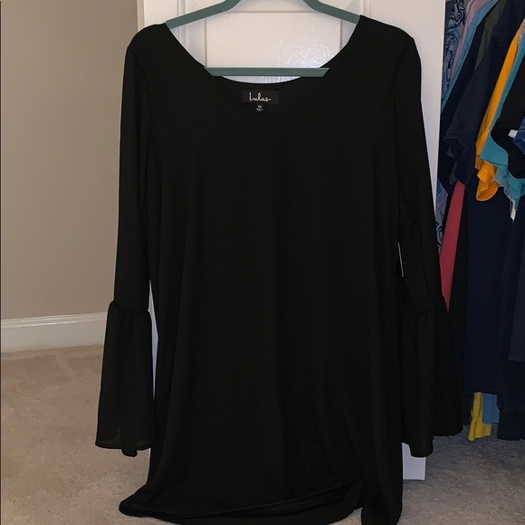 Lulus FAR WANDERINGS BLACK LONG SLEEVE SHIFT DRESS - Picture 4 of 7
